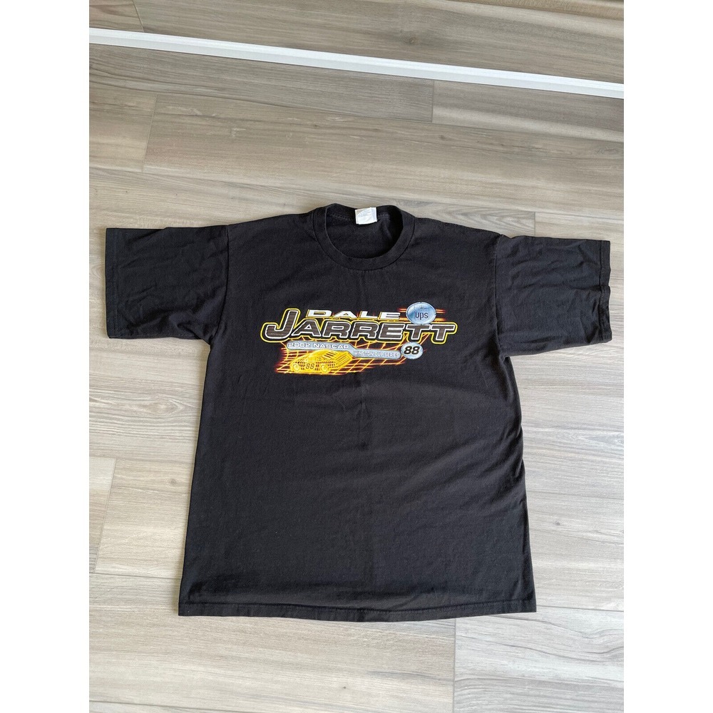 Dale Jarrett 88 UPS Racing Double Sided Vintage NASCAR T-shirt Men's Large Black